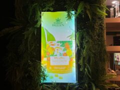 WeedeN cannabis dispensary in Karon, Phuket. Display of Auntie Aloha Hanalei High Tide cannabis gummies.