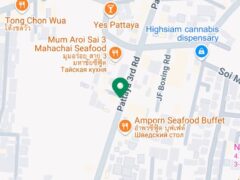 FastWeed cannabis delivery in Pattaya: Map view showing courier en route.