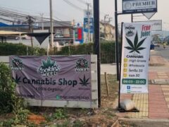 Cannabis shop signage with 