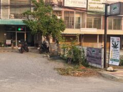 Street view of a Cannabis shop and clinics in Thailand.